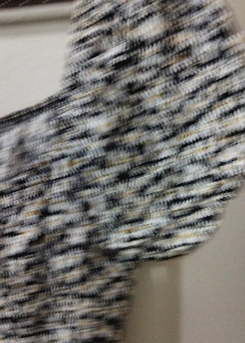 Kısa Kollu Mini Siyah Beyaz Desenli Elbise - Görsel 4