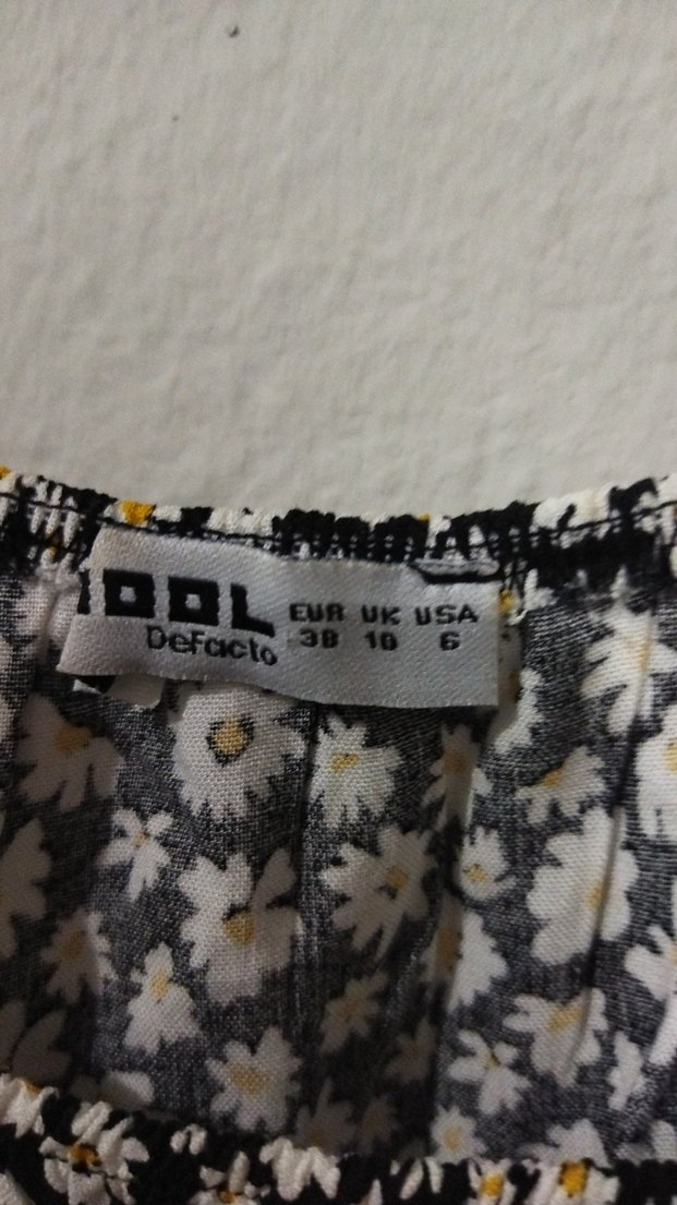 Kısa Kollu Mini Siyah Beyaz Desenli Elbise - Görsel 5