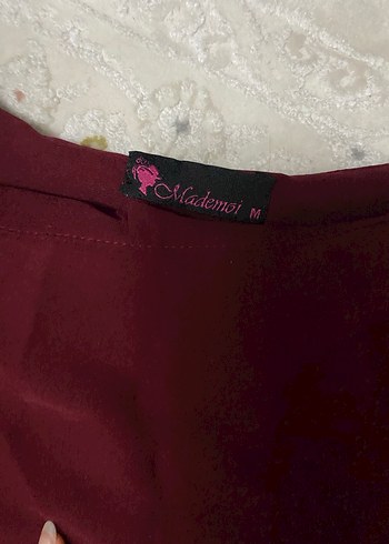 Bordo Uzun Kollu Kadın Elbise - Görsel 3