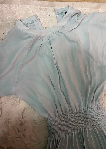 Mavi  Uzun  Elbise - Görsel 2