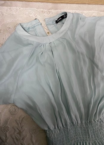 Mavi  Uzun  Elbise - Görsel 3