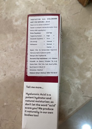 Q+A Hyaluronik Asit Yüz Serumu 30ml - Görsel 2