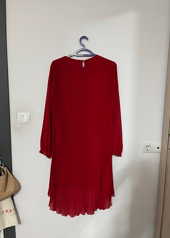 Kadın Kırmızı Uzun Kollu Abiye Tunik - Görsel 2