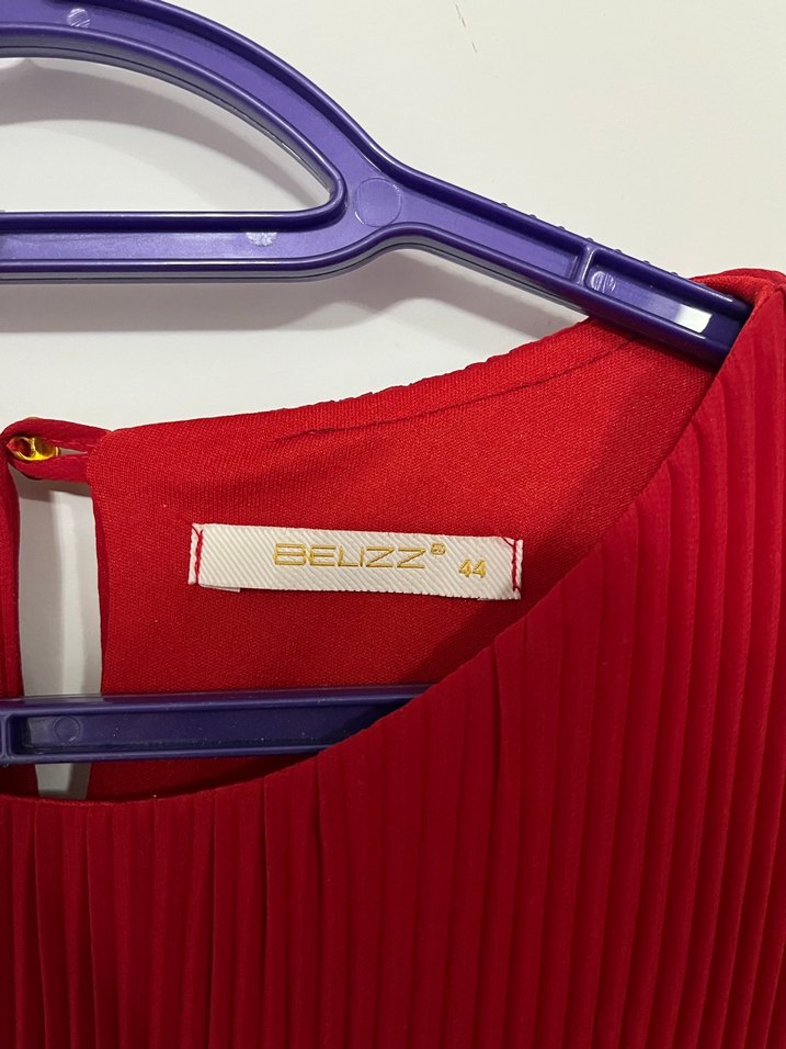 Kadın Kırmızı Uzun Kollu Abiye Tunik - Görsel 3