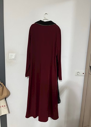 Bordo Uzun Kollu Yüksek Yakalı tunik - Görsel 3