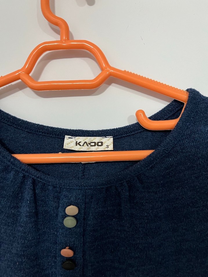 Düğmeli Lacivert Kadın Triko Elbise - Görsel 3