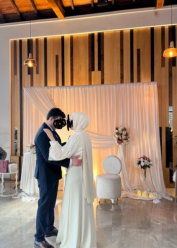 ekru nişan elbisesi - Görsel 3