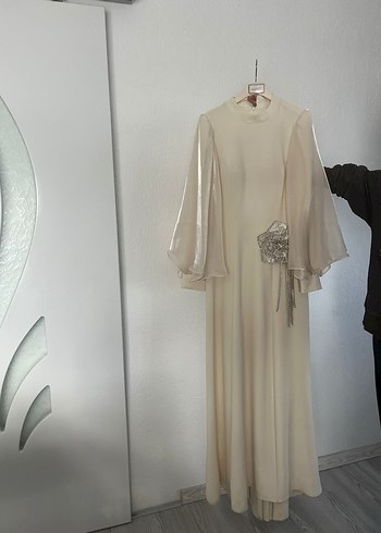 ekru nişan elbisesi - Görsel 5