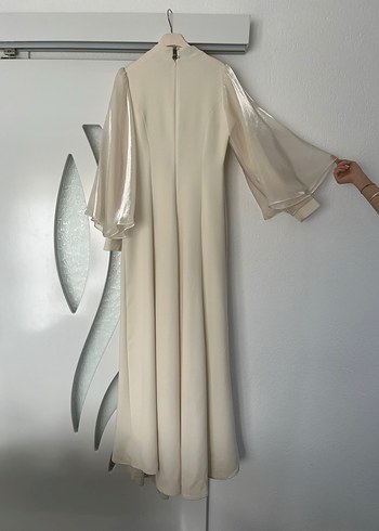 ekru nişan elbisesi - Görsel 10