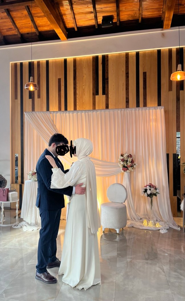 ekru nişan elbisesi - Görsel 3