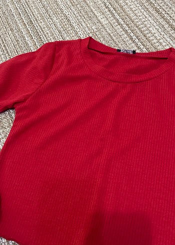 Kırmızı Kısa Kollu Hamile Tişörtü - Görsel 2