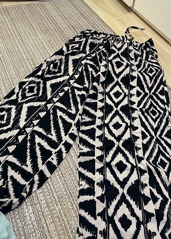 Zebra Desenli Bohem Uzun Elbise - Görsel 2