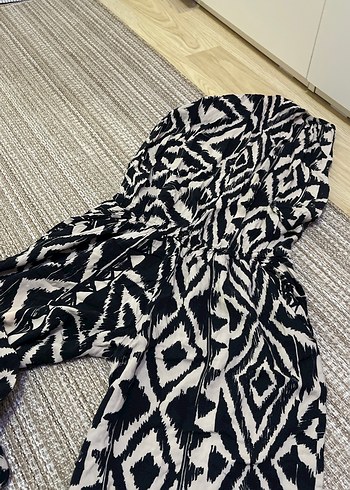 Zebra Desenli Bohem Uzun Elbise - Görsel 3