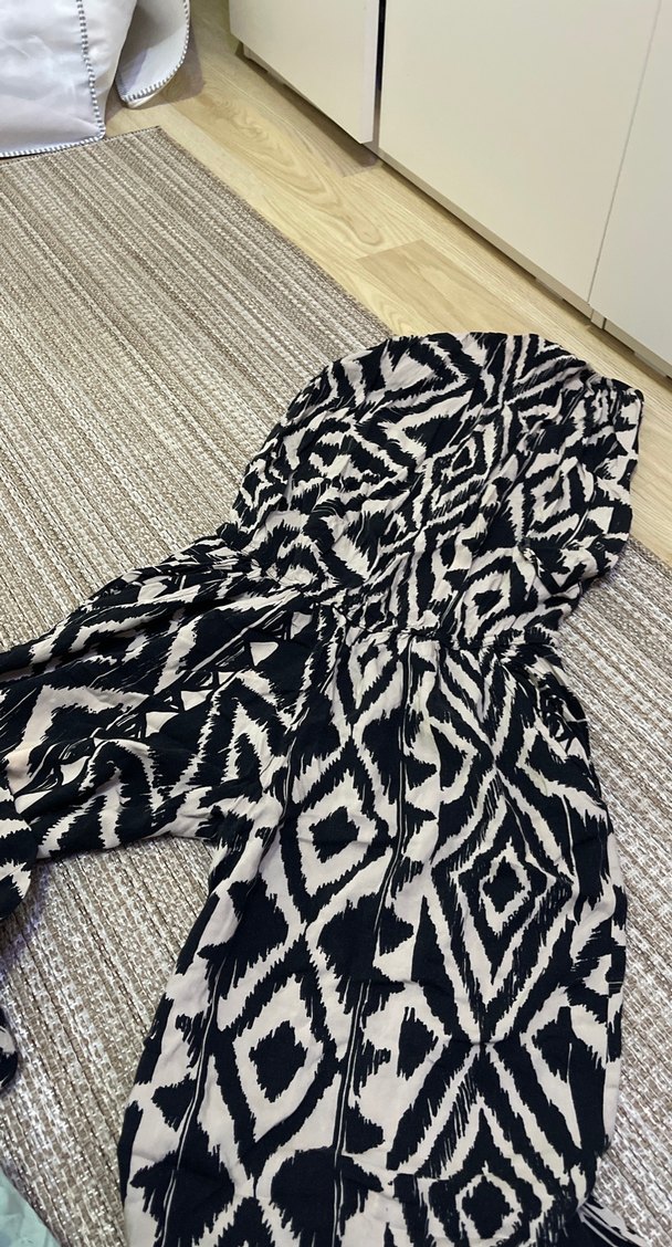 Zebra Desenli Bohem Uzun Elbise - Görsel 3