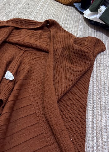 Bohem Tarzı Rahat Kahverengi Triko Hırka - Görsel 3