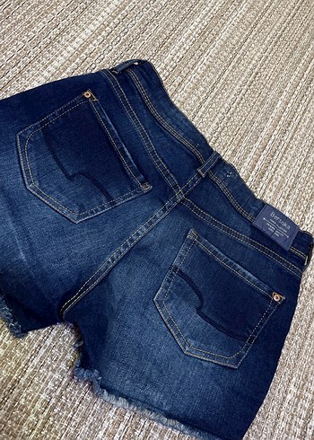 Lacivert Mini Bol Kesim Denim Şort - Görsel 3