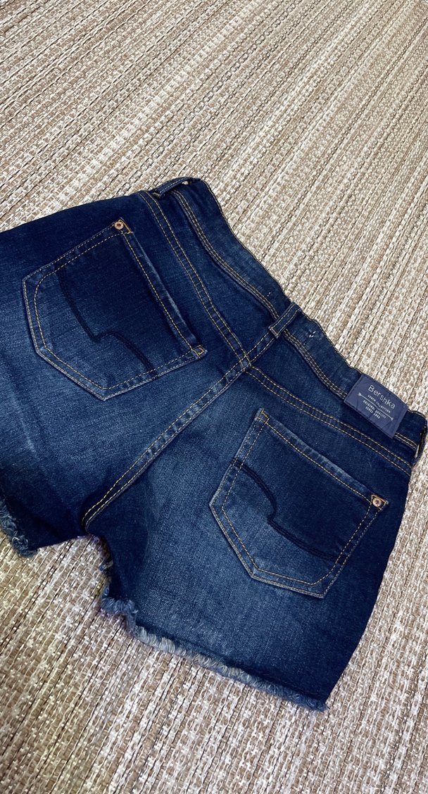 Lacivert Mini Bol Kesim Denim Şort - Görsel 3