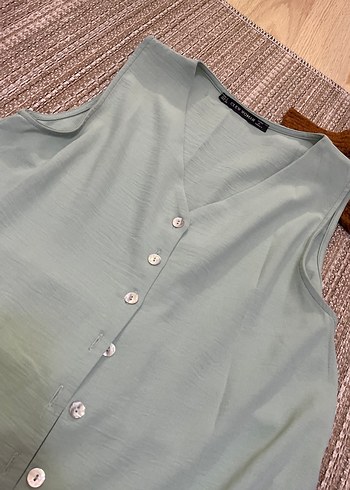 Düğmeli Keten Uzun Hamile Tuniği - Görsel 4