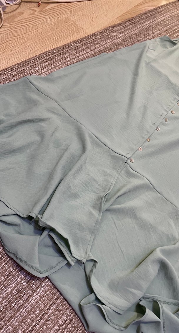 Düğmeli Keten Uzun Hamile Tuniği - Görsel 3