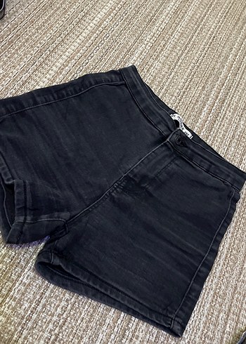 Siyah Mini Kadın Denim Şort - Görsel 2
