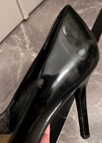 Kadın Siyah Rugan Stiletto - Görsel 9