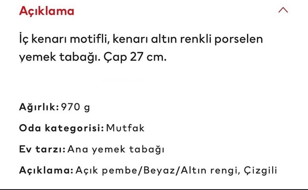 H&M HOME YEŞİL ÇİZGİLİ SERVİS TABAK - Görsel 5