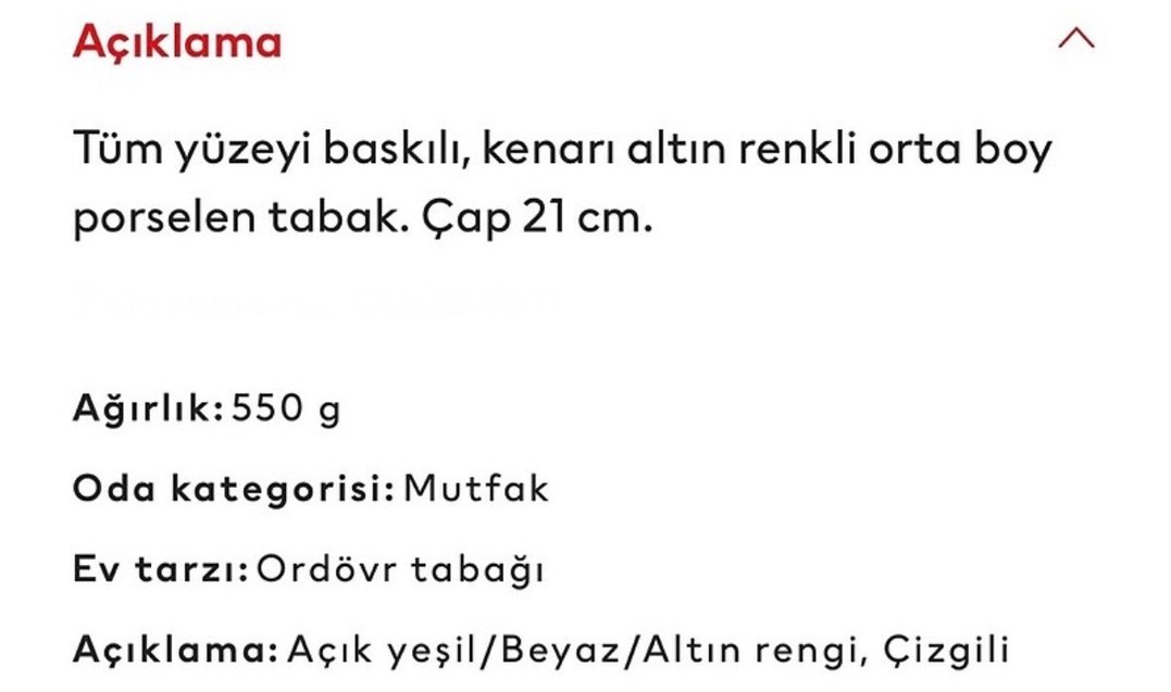 H&M HOME YEŞİL ÇİZGİLİ PASTA TABAK - Görsel 5