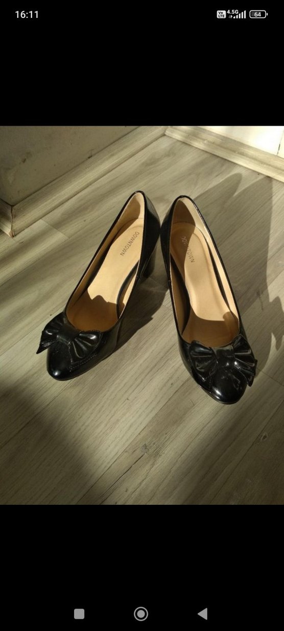 Fiyonklu Siyah Dolgu Topuk Kadın Klasik Ayakkabı - Görsel 3