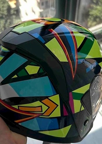 Renkli Desenli Motosiklet Kaskı JK20 - Görsel 4