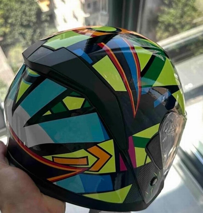 Renkli Desenli Motosiklet Kaskı JK20 - Görsel 4