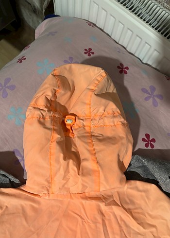 Kadın Gri Turuncu Kapüşonlu Rahat Ceket - Görsel 6