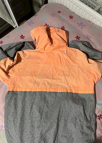 Kadın Gri Turuncu Kapüşonlu Rahat Ceket - Görsel 5