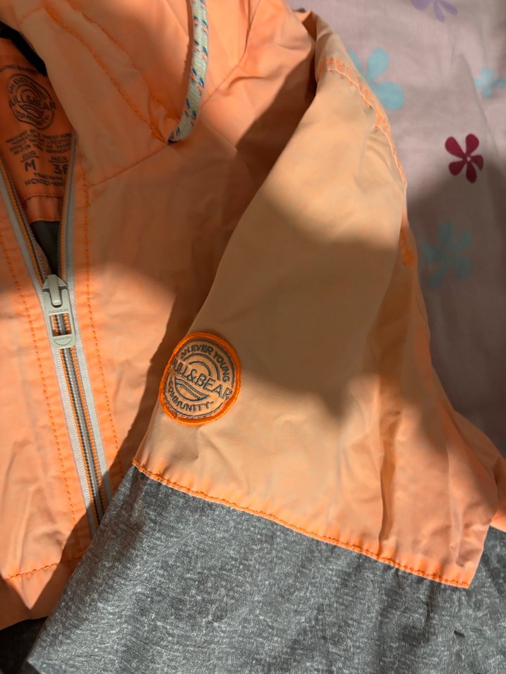 Kadın Gri Turuncu Kapüşonlu Rahat Ceket - Görsel 3