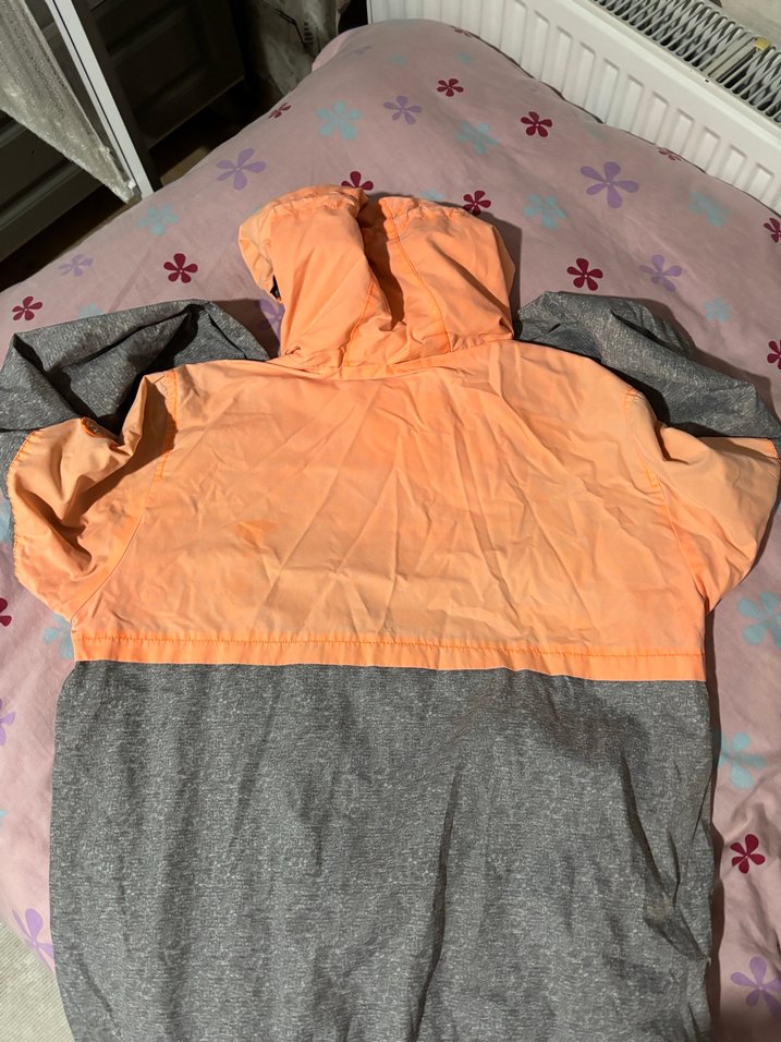 Kadın Gri Turuncu Kapüşonlu Rahat Ceket - Görsel 5