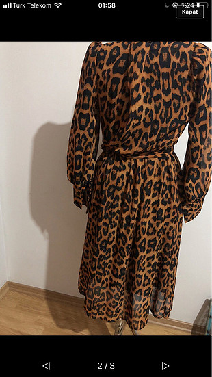 s Beden Leopar elbise