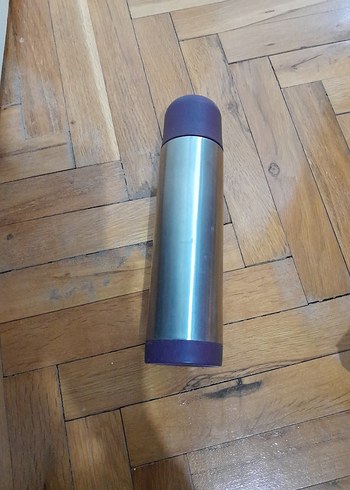 Mavi Kapaklı Gri Çelik Termos - Görsel 2