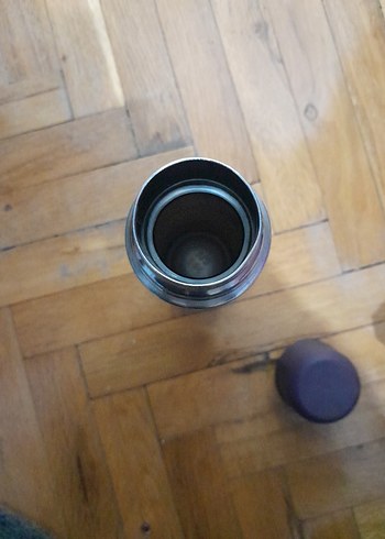 Mavi Kapaklı Gri Çelik Termos - Görsel 5