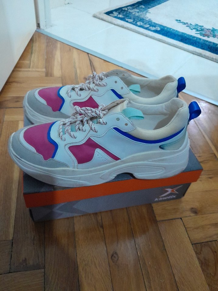 Renkli Platform Topuklu Bağcıklı Kadın Spor Ayakkabı - Görsel 2