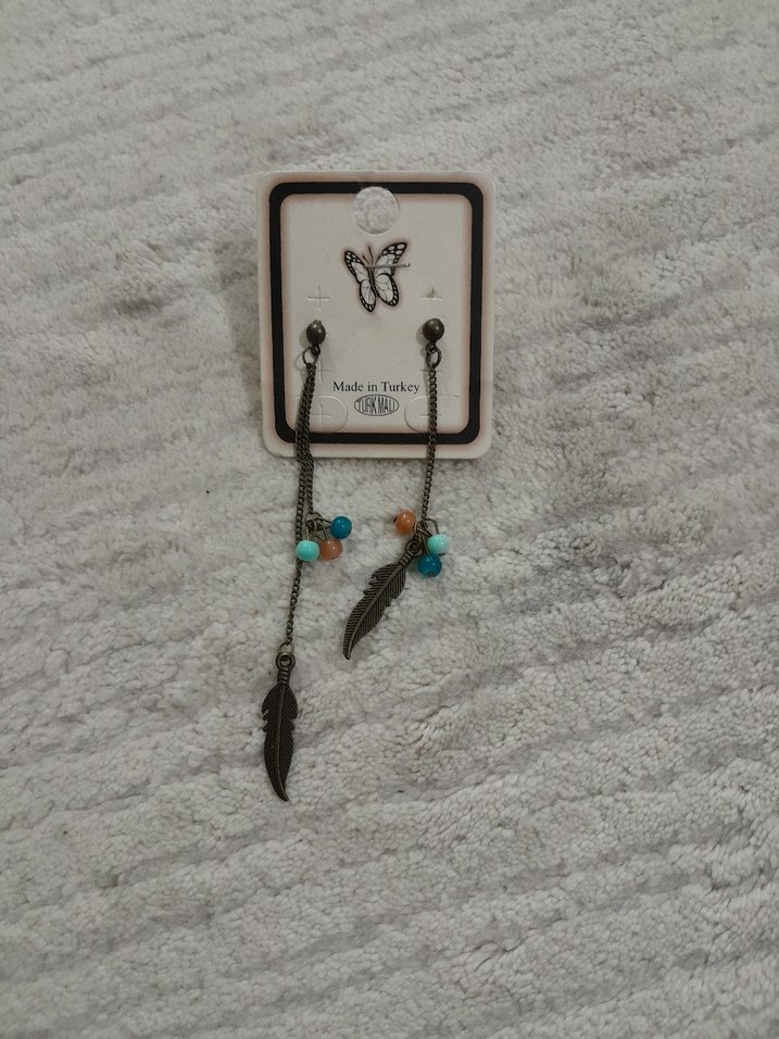 Uzun Boncuklu Bohem Küpeler - Görsel 2