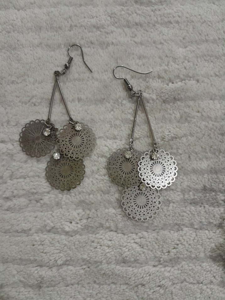 Bohem Gri Boncuklu Midi Küpeler - Görsel 2