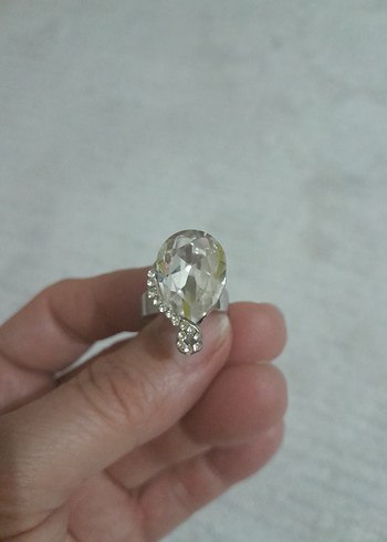 Beyaz Payetli Kadın Yüzük - Görsel 8