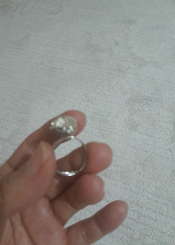 Beyaz Payetli Kadın Yüzük - Görsel 6