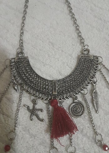 Uzun Boncuklu Bohem Kadın Kolyesi - Görsel 9