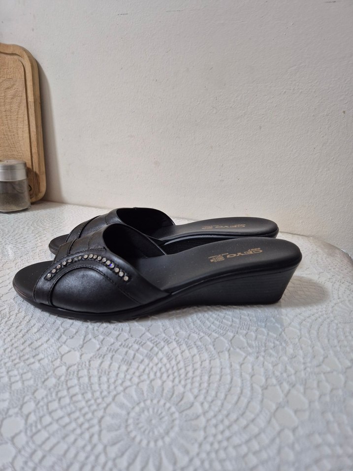 Siyah Rugan Tokalı Kadın Dolgu Topuk Terlik - Görsel 4