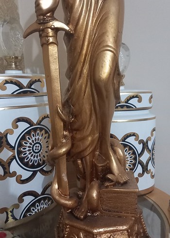 Altın Renk Parlak Adalet Heykeli 70 cm - Görsel 4