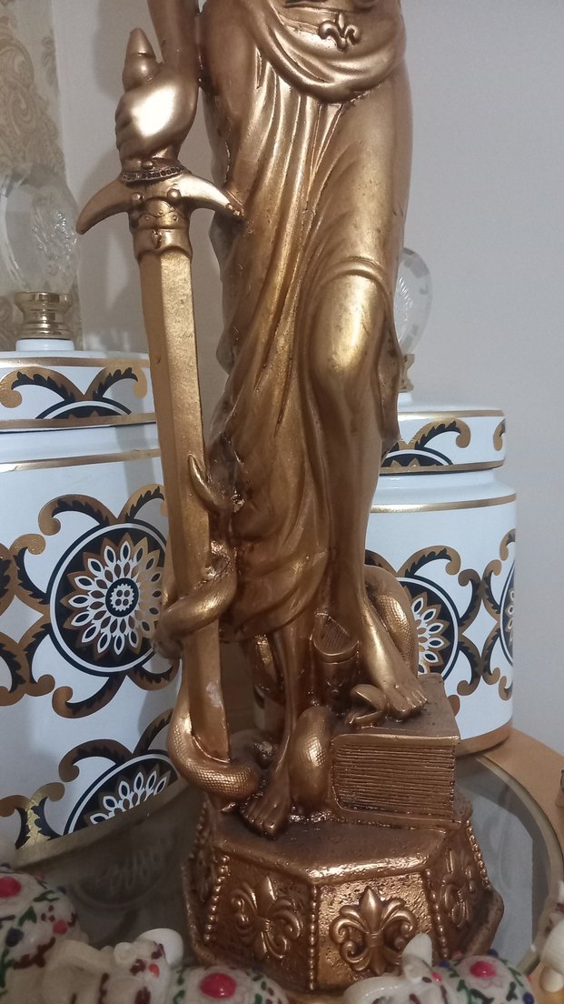 Altın Renk Parlak Adalet Heykeli 70 cm - Görsel 4