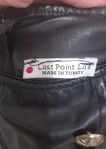 Düğmeli siyah Deri Kadın Pantolon - Görsel 4