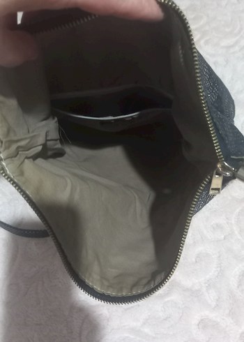 Gri Yılan Desenli Deri Kadın Çanta - Görsel 3