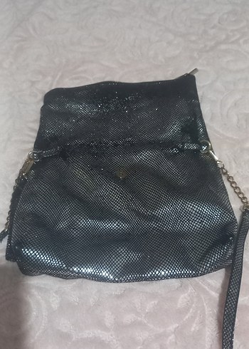 Gri Yılan Desenli Deri Kadın Çanta - Görsel 2