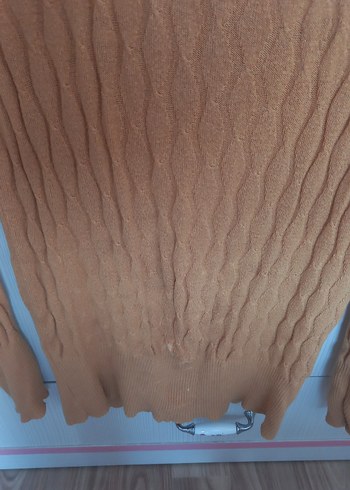 Bej Kadın Balıkçı Yaka Örgü Kazak defolu - Görsel 2